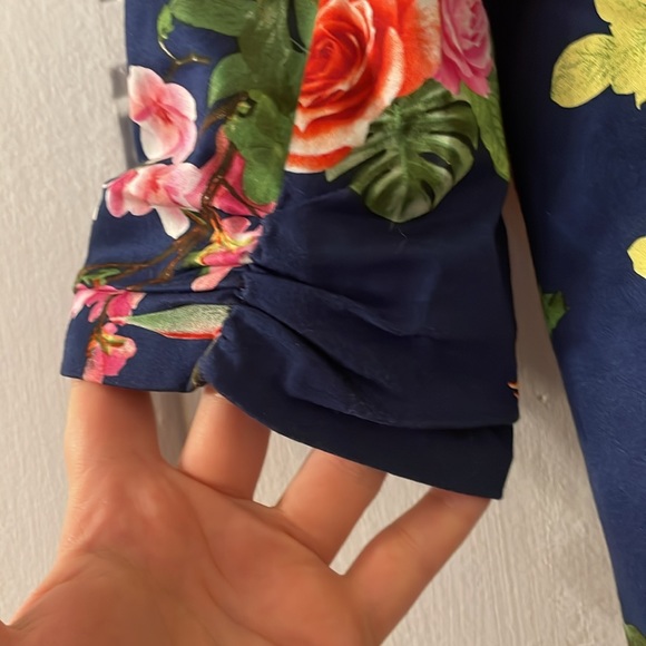 Floral 3/4 sleeve slim fit blazer - Picture 4 of 8